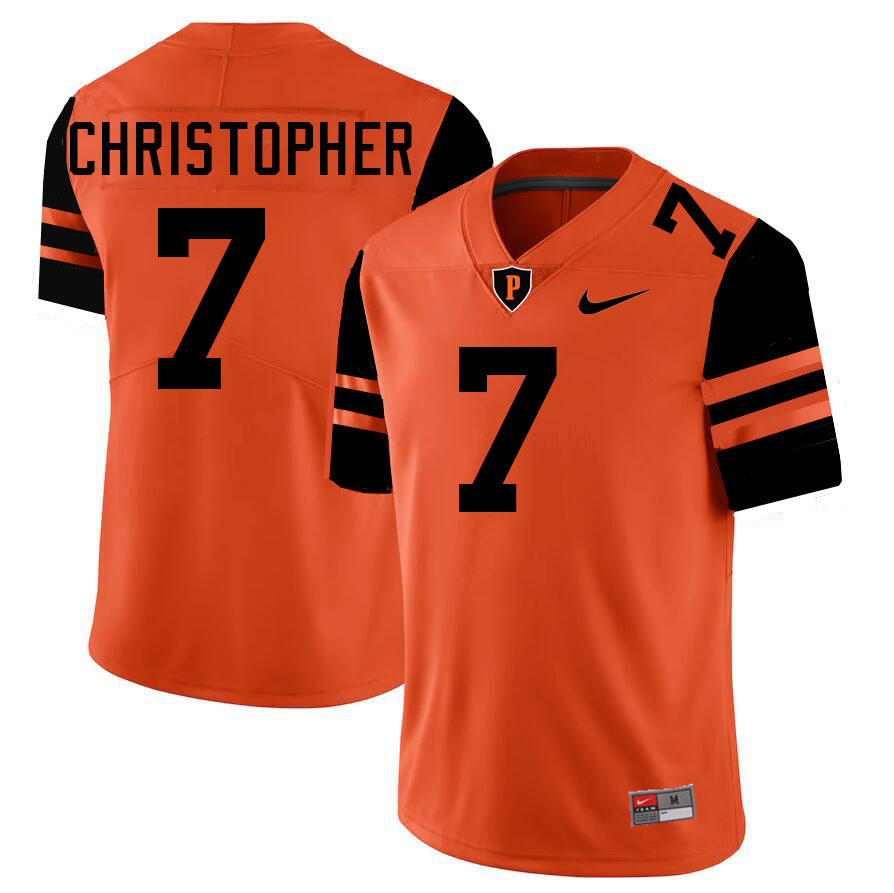 Princeton Tigers #7 Chase Christopher College Football Jerseys,Uniforms Stitched-Orange